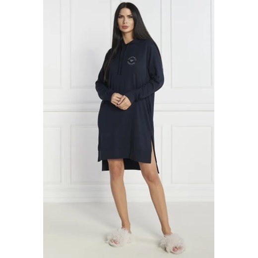 Sukienka Emporio Armani granatowa casual z długim rękawem z okrągłym dekoltem mini