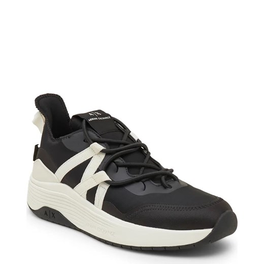 Buty sportowe męskie Armani Exchange z tkaniny czarne sznurowane