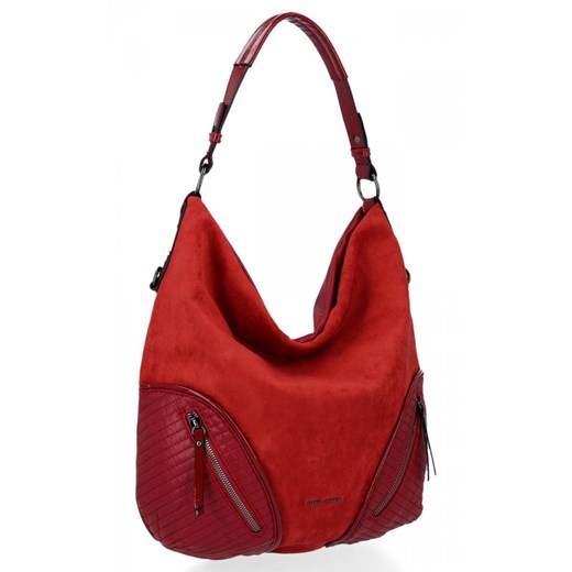 Uniwersalne Torebki Damskie XL firmy David Jones Czerwona ze sklepu PaniTorbalska w kategorii Torby Shopper bag - zdjęcie 164719344