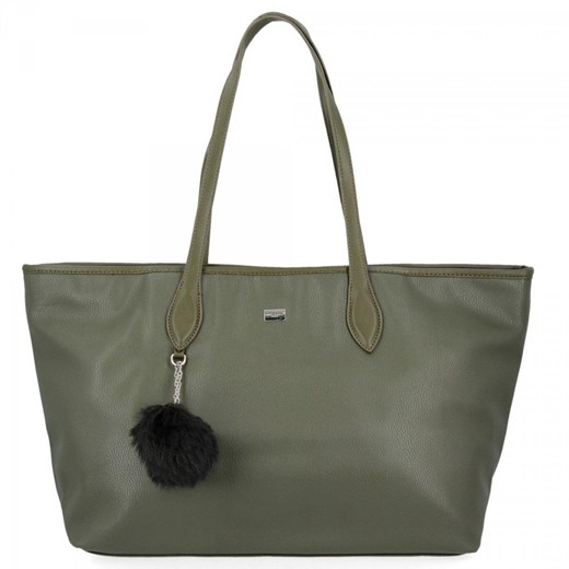 Uniwersalne Torebki Damskie na co dzień XXL firmy David Jones Zielona ze sklepu PaniTorbalska w kategorii Torby Shopper bag - zdjęcie 164719991