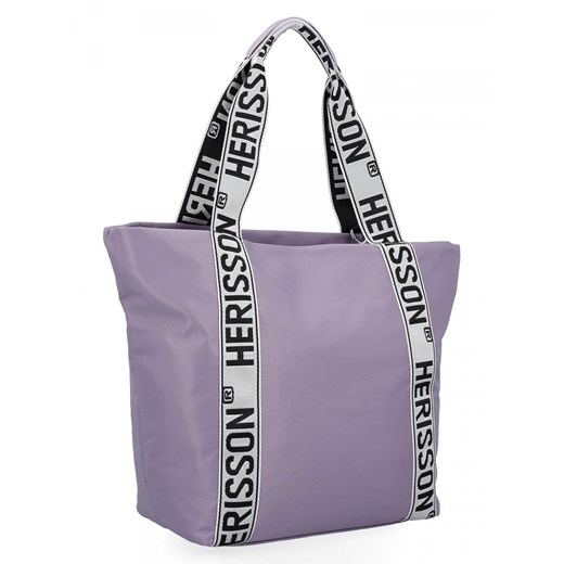 Modna Torebka Damska Shopper Bag firmy Herisson 1502H431 Jasno Fioletowa ze sklepu PaniTorbalska w kategorii Torby Shopper bag - zdjęcie 164721004