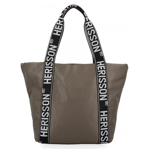 Modna Torebka Damska Shopper Bag firmy Herisson 1502H431 Khaki ze sklepu PaniTorbalska w kategorii Torby Shopper bag - zdjęcie 164722660