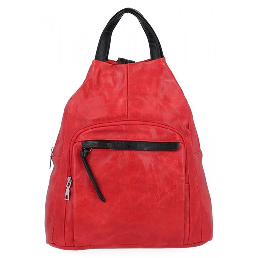 Miejski Plecak Damski Na Co Dzień firmy Hernan HB0370 Czerwony ze sklepu PaniTorbalska w kategorii Plecaki - zdjęcie 164723004