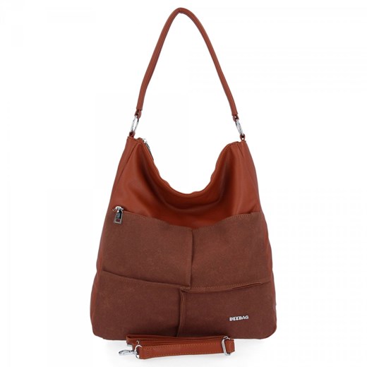 Torebka Uniwersalna XL Bee Bag Brązowa 1752A561 ze sklepu PaniTorbalska w kategorii Torby Shopper bag - zdjęcie 164723590