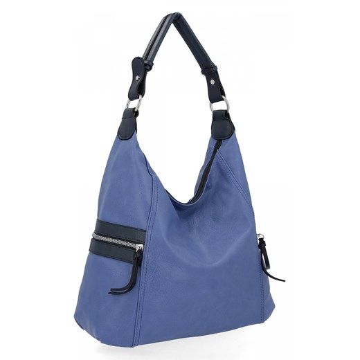Uniwersalna Torebka Damska firmy Hernan HB0377 Niebieska ze sklepu PaniTorbalska w kategorii Torby Shopper bag - zdjęcie 164724144