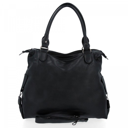 Torebka Damska XXL firmy Hernan Shopper Bag Czarna ze sklepu PaniTorbalska w kategorii Torby Shopper bag - zdjęcie 164726034