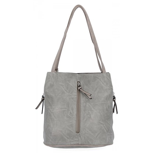 Torebka Damska z Funkcją Plecaka firmy Hernan HB0212-1 Jasno Szara/Szara ze sklepu PaniTorbalska w kategorii Torby Shopper bag - zdjęcie 164726291