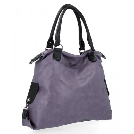 Uniwersalna Torebka Shopper Bag firmy Hernan HB0135 Fioletowa ze sklepu PaniTorbalska w kategorii Torby Shopper bag - zdjęcie 164727502