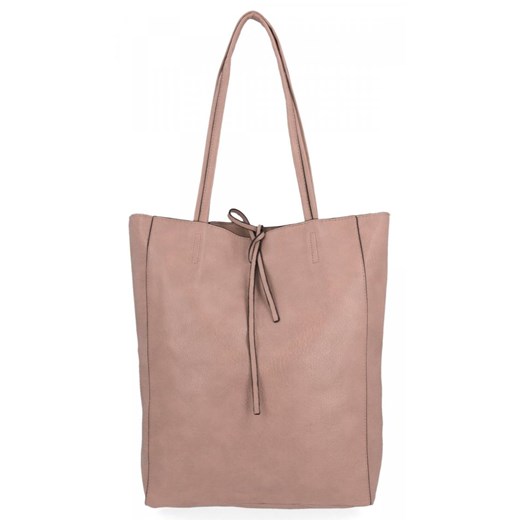 Uniwersalna Torebka Damska Shopper Bag XL Hernan HB0253 Pudrowy Róż Hernan One Size PaniTorbalska