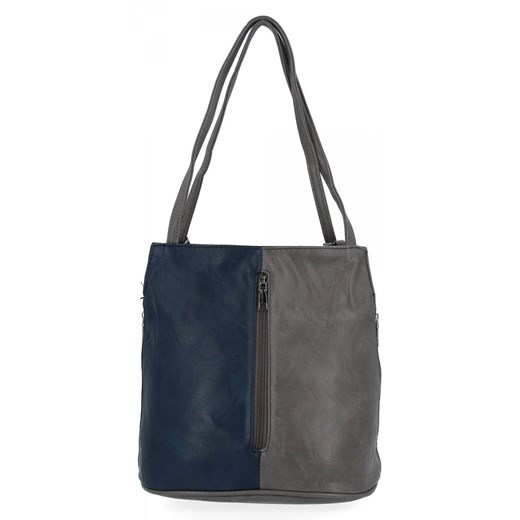 Torebka Plecak Vintage firmy Hernan HB0212 Granatowa/Szara ze sklepu PaniTorbalska w kategorii Torby Shopper bag - zdjęcie 164728340