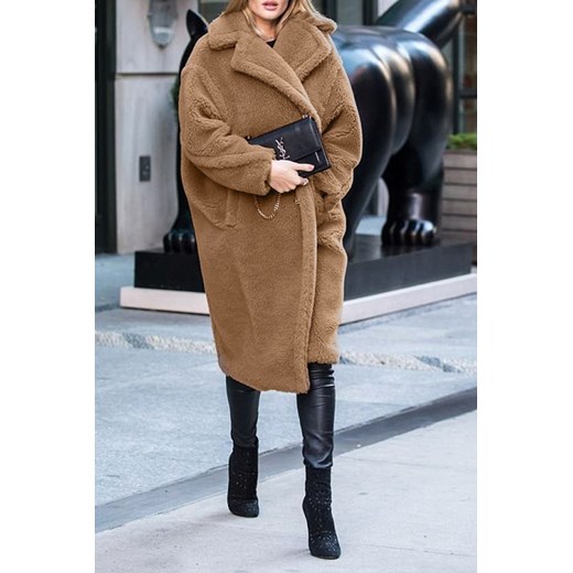 Płaszcz BEARONA CAMEL ze sklepu Ivet Shop w kategorii Płaszcze damskie - zdjęcie 164737832