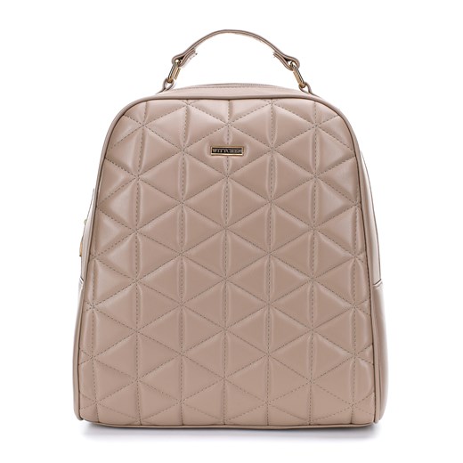 Damski plecak z przodem pikowanym w trójkąty beżowy ze sklepu WITTCHEN w kategorii Plecaki - zdjęcie 164740072