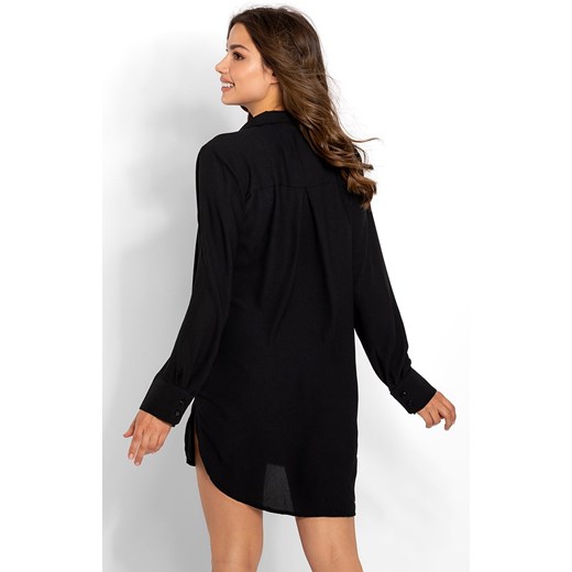 Elegancka czarna koszula nocna oversize Bella, Kolor czarny, Rozmiar S/M, Momenti per me ze sklepu Primodo w kategorii Koszule nocne - zdjęcie 164747310