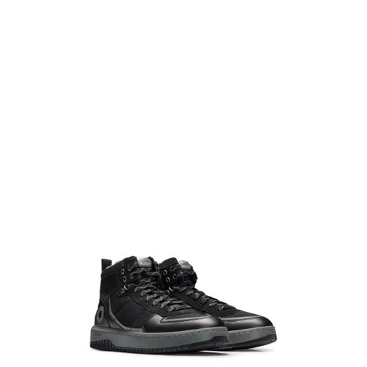 Buty sportowe męskie Hugo Boss czarne jesienne ze skóry wiązane