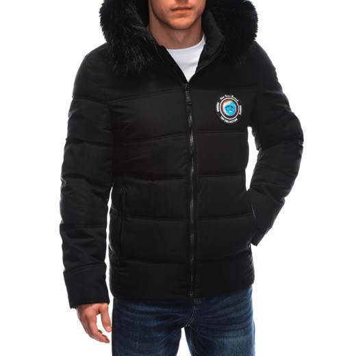 Kurtka męska zimowa pikowana 576C - czarna ze sklepu Edoti w kategorii Kurtki męskie - zdjęcie 164753873