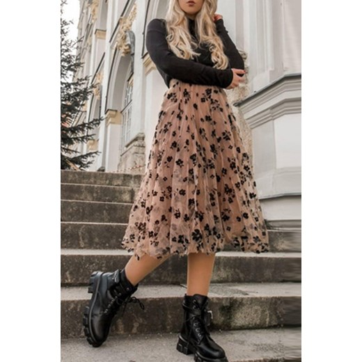 Spódnica IVET boho tiulowa w kwiaty midi