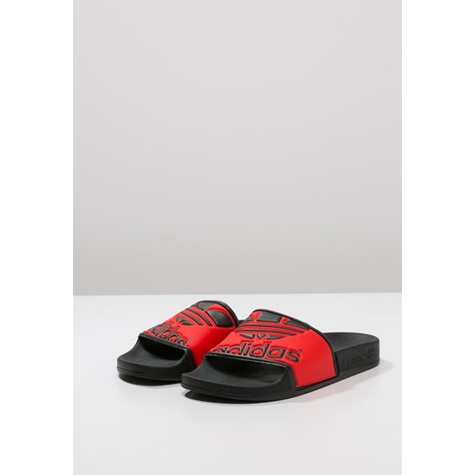 adidas Originals ADILETTE Sandały kąpielowe core black/red zalando bialy skóra ekologiczna