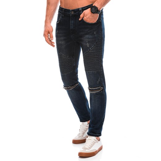 Spodnie męskie jeansowe 1415P - niebieskie ze sklepu Edoti w kategorii Jeansy męskie - zdjęcie 164793451