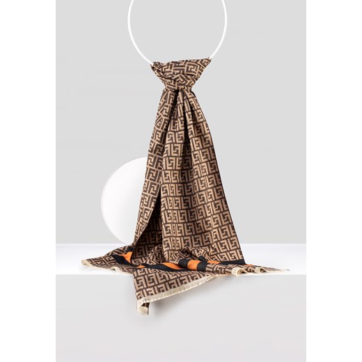 Wzorzysty brązowy szal ze sklepu Molton w kategorii Szaliki i chusty damskie - zdjęcie 164794041
