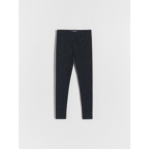 Reserved - Bawełniane legginsy w cętki - czarny Reserved 164 (13 lat) Reserved