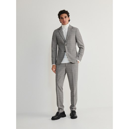 Reserved - Marynarka slim fit w kratę - ciemnoszary Reserved 50 Reserved