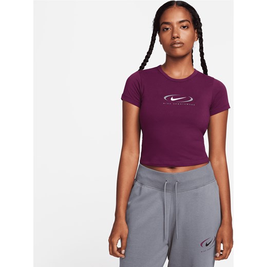 Bluzka damska Nike z jerseyu fioletowa 
