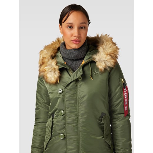Płaszcz z obszyciem ze sztucznego futra model ‘LONG FISHTAIL’ Alpha Industries S Peek&Cloppenburg