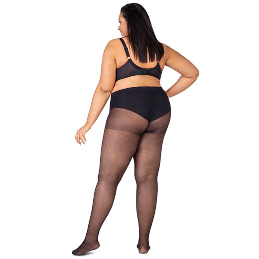 Rajstopy plus size damskie we wzory Allure 30 den, Kolor czarny (onyx), Rozmiar 5, Mona Queen Size ze sklepu Primodo w kategorii Rajstopy - zdjęcie 164805212