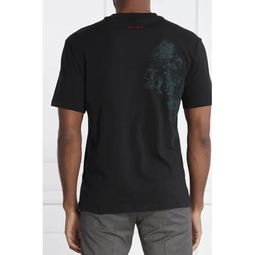 T-shirt męski Hugo Boss w nadruki z krótkimi rękawami młodzieżowy 