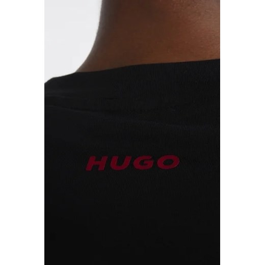 T-shirt męski Hugo Boss czarny z krótkimi rękawami w nadruki 