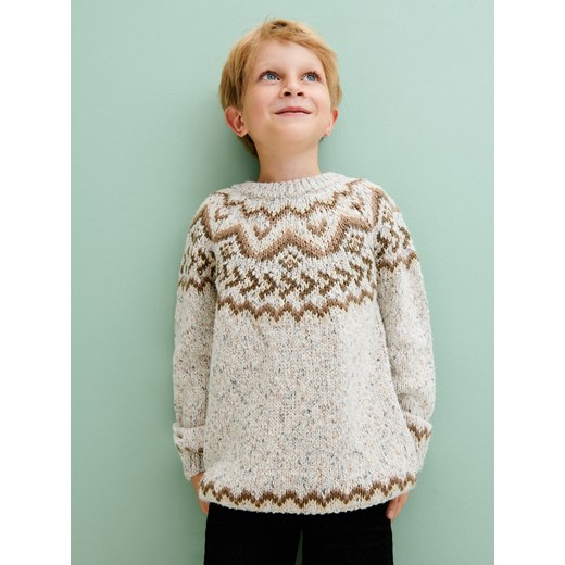 Reserved - Żakardowy sweter oversize - jasnoszary Reserved 116 (5-6 lat) Reserved