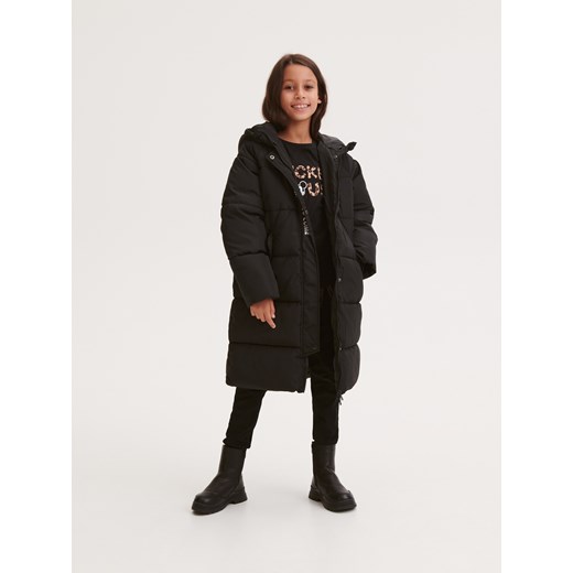 Reserved - Pikowany płaszcz z ociepleniem - czarny ze sklepu Reserved w kategorii Płaszcze dziewczęce - zdjęcie 164874660