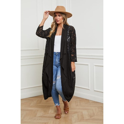 Plus Size Company Lniana narzutka w kolorze czarnym Plus Size Company 42 Limango Polska promocja