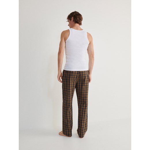 Reserved - Spodnie piżamowe w kratę - musztardowy Reserved XXL Reserved