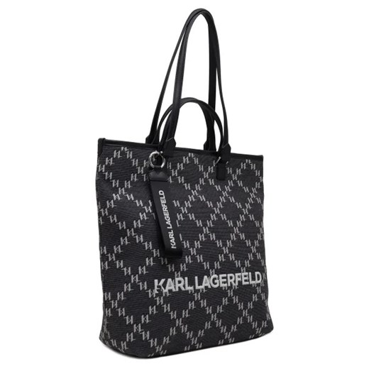 Karl Lagerfeld shopper bag na ramię czarna duża z nadrukiem 