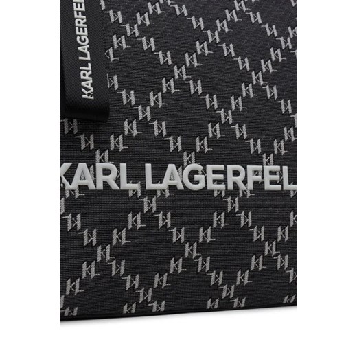Shopper bag Karl Lagerfeld z nadrukiem czarna duża 