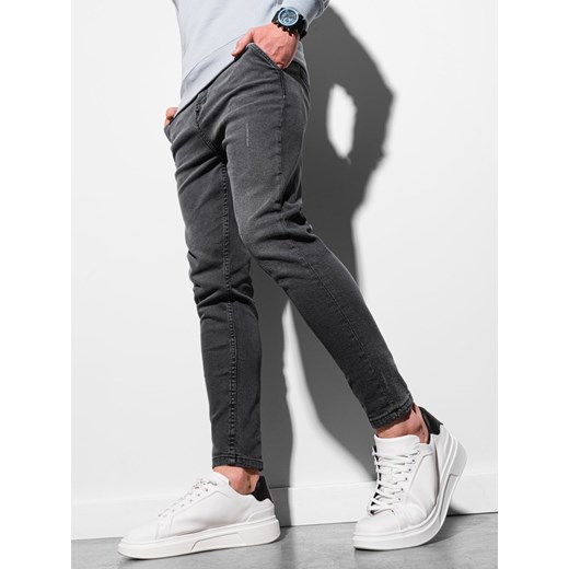 Spodnie męskie jeansowe SKINNY FIT - czarne P937 M promocja ombre