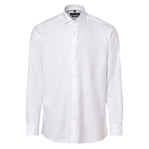 Finshley & Harding Koszula męska Mężczyźni Modern Fit Bawełna biały jednolity ze sklepu vangraaf w kategorii Koszule męskie - zdjęcie 164889223