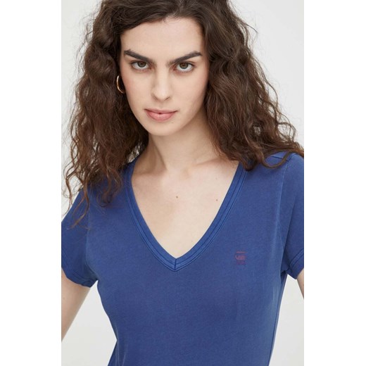 G-Star Raw t-shirt bawełniany kolor niebieski ze sklepu ANSWEAR.com w kategorii Bluzki damskie - zdjęcie 164892680