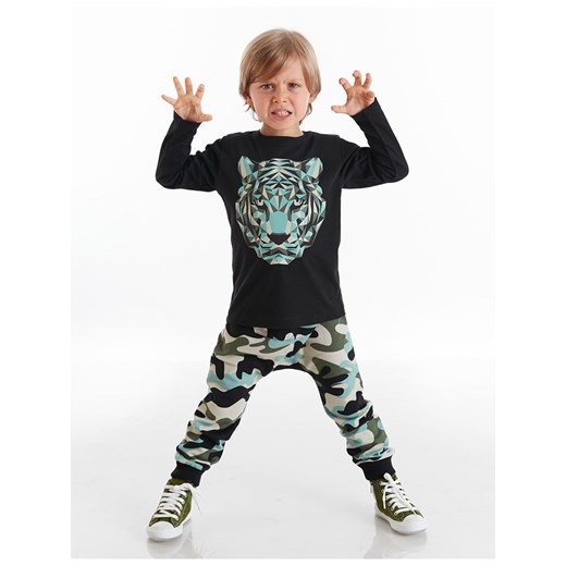 Denokids 2-częściowy zestaw &quot;Camo Tiger&quot; w kolorze czarno-turkusowym ze sklepu Limango Polska w kategorii Dresy chłopięce - zdjęcie 164896641