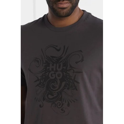 T-shirt męski Hugo Boss z krótkimi rękawami szary