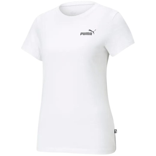 PUMA T-Shirt damski Essential Small Logo biały ze sklepu taniesportowe.pl w kategorii Bluzki damskie - zdjęcie 164899064