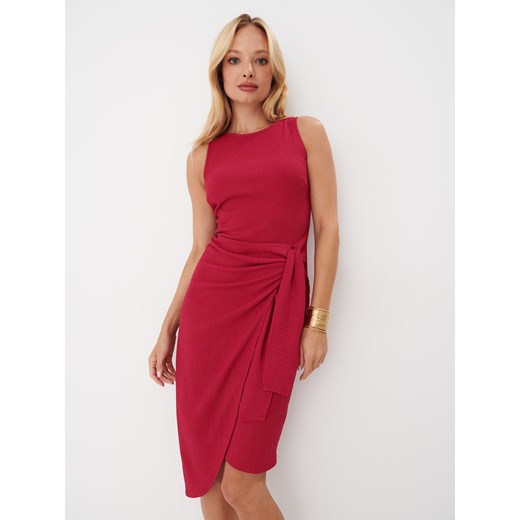 Mohito - Sukienka midi o asymetrycznym kroju - Różowy Mohito XXS okazja Mohito