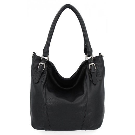Uniwersalna Torebka Damska XL firmy Hernan HB0388 Czarna ze sklepu PaniTorbalska w kategorii Torby Shopper bag - zdjęcie 164903044