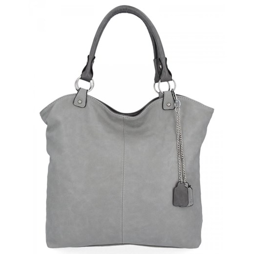 Torebka Uniwersalna Shopper Bag Hernan Jasno Szara HB0150 ze sklepu PaniTorbalska w kategorii Torby Shopper bag - zdjęcie 164903242