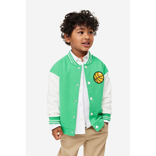 H & M - Bluza bejsbolowa oversize - Zielony H & M 92 (1½-2Y) H&M