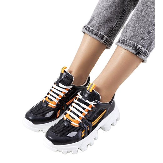 Czarne sneakersy damskie Bernier ze sklepu ButyModne.pl w kategorii Buty sportowe damskie - zdjęcie 164910093