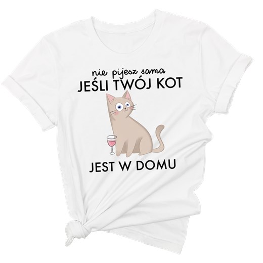 Koszulka dla miłośniczki kotów, dla kociary ze sklepu Time For Fashion w kategorii Bluzki damskie - zdjęcie 164922503