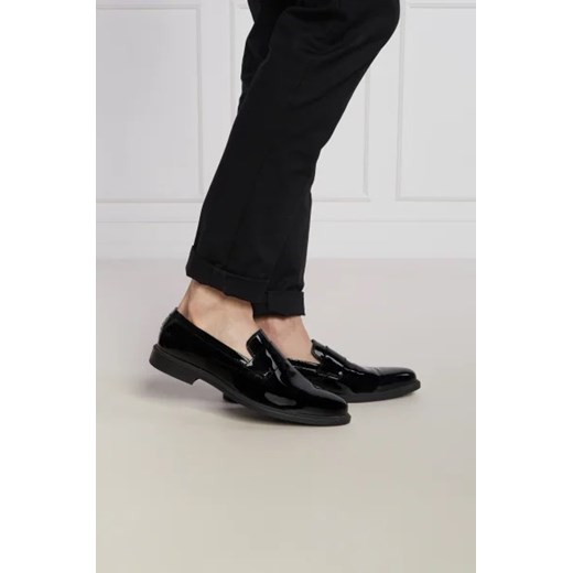 Buty eleganckie męskie Hugo Boss czarne z tworzywa sztucznego 