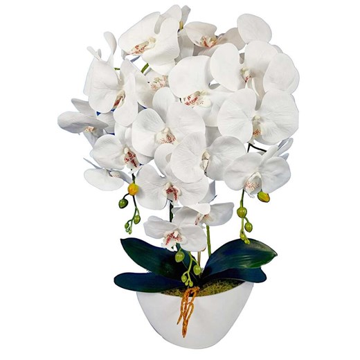 Biały storczyk orchidea- sztuczne kwiaty 60 cm 3pgbb ze sklepu Pantofelek24.pl w kategorii Dekoracje - zdjęcie 164927684
